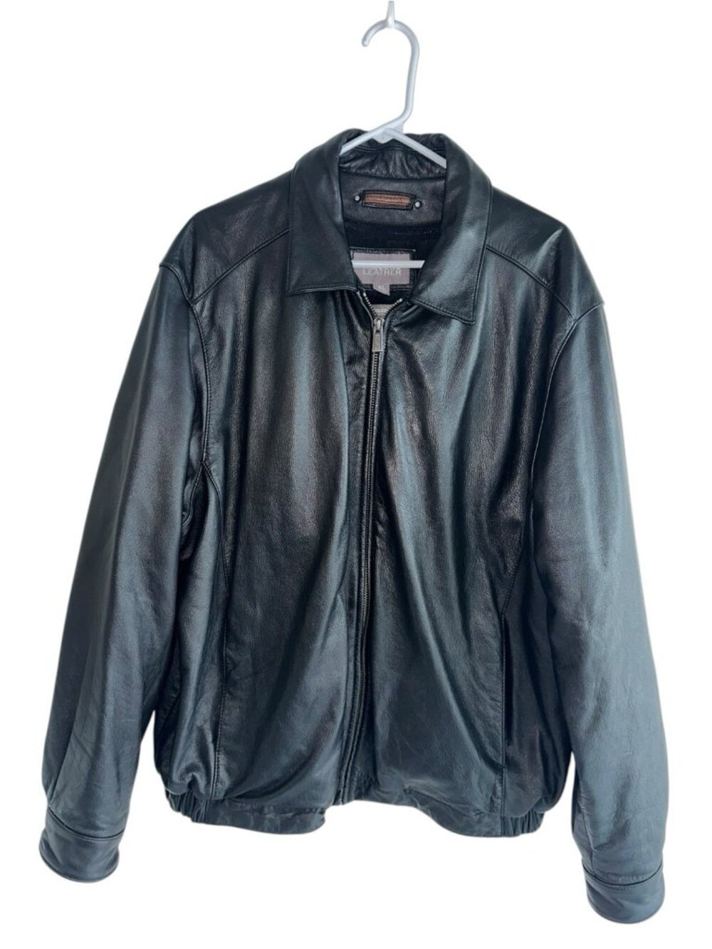VTG Wilson’s Leather Mens Black Leather Bomber Jacket Sz XL Thinsulate Moto